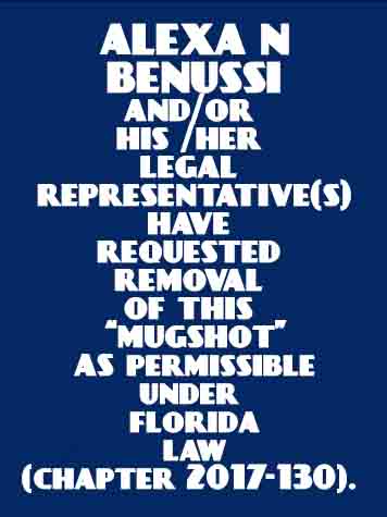  ALEXA N BENUSSI Results from Palm Beach County Florida for  ALEXA N BENUSSI
