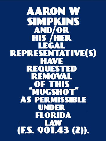  AARON W SIMPKINS Results from Palm Beach County Florida for  AARON W SIMPKINS