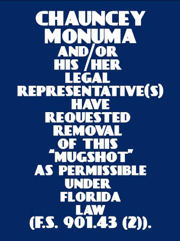  CHAUNCEY MONUMA Results from Palm Beach County Florida for  CHAUNCEY MONUMA