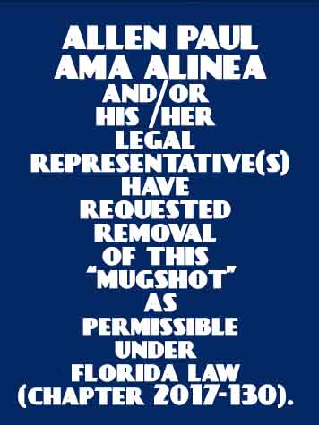  ALLEN PAUL AMA ALINEA Results from Palm Beach County Florida for  ALLEN PAUL AMA ALINEA