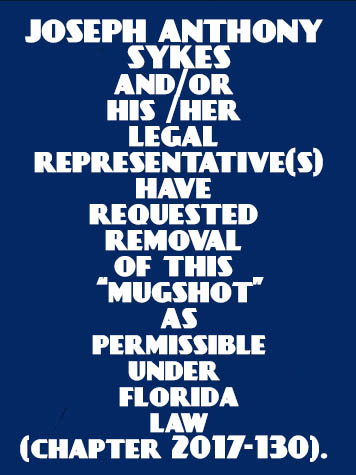  JOSEPH ANTHONY SYKES Results from Palm Beach County Florida for  JOSEPH ANTHONY SYKES