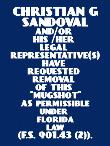  CHRISTIAN G SANDOVAL Results from Palm Beach County Florida for  CHRISTIAN G SANDOVAL