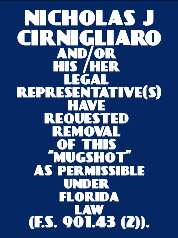  NICHOLAS J CIRNIGLIARO Results from Palm Beach County Florida for  NICHOLAS J CIRNIGLIARO