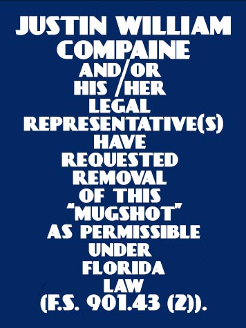  JUSTIN WILLIAM COMPAINE Results from Palm Beach County Florida for  JUSTIN WILLIAM COMPAINE