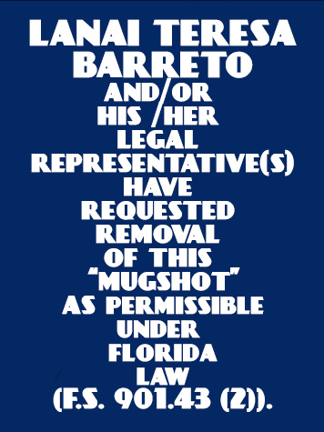  LANAI TERESA BARRETO Results from Palm Beach County Florida for  LANAI TERESA BARRETO