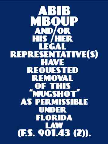  ABIB MBOUP Results from Palm Beach County Florida for  ABIB MBOUP