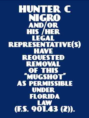 HUNTER C NIGRO Results from Palm Beach County Florida for  HUNTER C NIGRO
